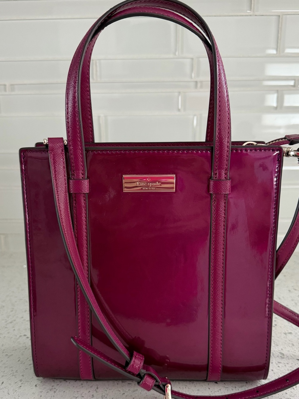 Kate Spade Kenzie Small Tote Crossbody In Dark Raspberry